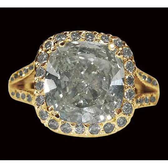 4 Carat Cushion Center Natural Earth Mined Diamond Halo Ring White Gold Jewelry GB Rings 4 Carat Cushion Center Natural Earth Mined Diamond Halo Ring White Gold Jewelry GB Rings