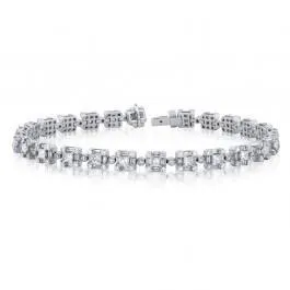 4 Carats Round And Baguette Natural Earth Mined Diamond Ladies Tennis Bracelet Gold 14K GB Bracelets 4 Carats Round And Baguette Natural Earth Mined Diamond Ladies Tennis Bracelet Gold 14K GB Bracelets