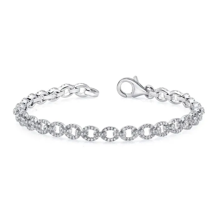 5 Ct Natural Earth Mined Diamond Tennis Women Bracelet GB Bracelets