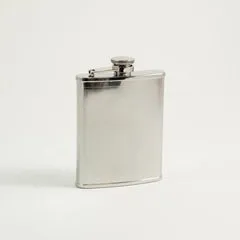 Bey Berk Bracelets Bey Berk 6 Oz Stainless Steel Oval Medallion Flask