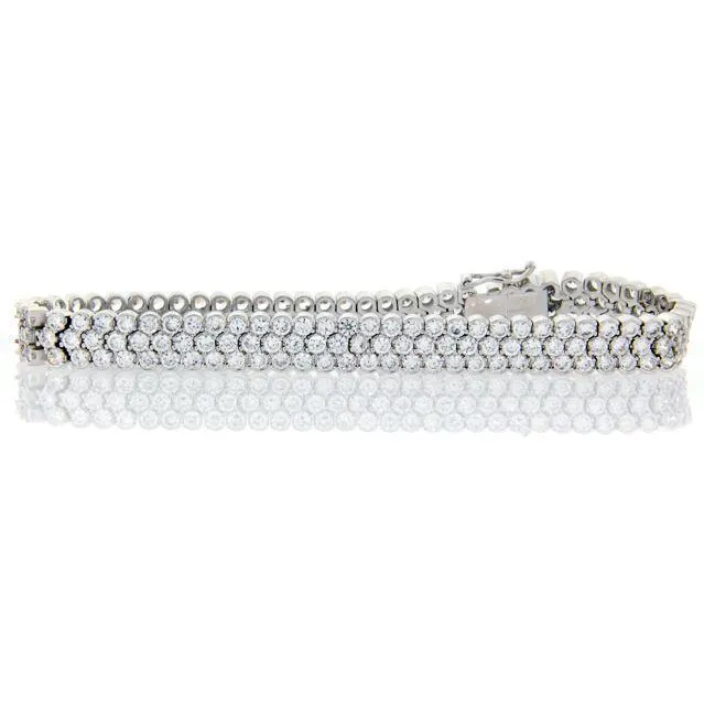Bezel Set Small 13 Carats Genuine Natural Earth Mined Diamonds Mens Bracelet White Gold 14K GB Bracelets Bezel Set Small 13 Carats Genuine Natural Earth Mined Diamonds Mens Bracelet White Gold 14K GB Bracelets