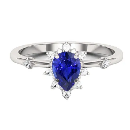 Blue Sapphire Pear Cut Ring 150 Ct Halo Star Style Diamonds HarryChadEntcom Rings Blue Sapphire Pear Cut Ring 150 Ct Halo Star Style Diamonds HarryChadEntcom Rings