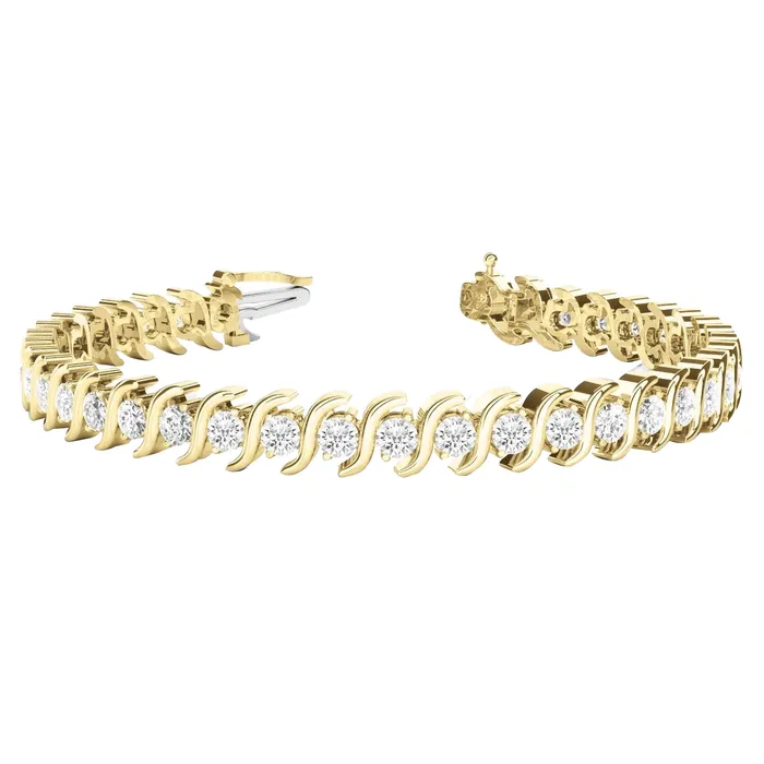 Bracelets GB 950 Carats Real Natural Earth Mined Diamond Tennis Bracelet 14K Yellow Gold Bracelets GB 950 Carats Real Natural Earth Mined Diamond Tennis Bracelet 14K Yellow Gold