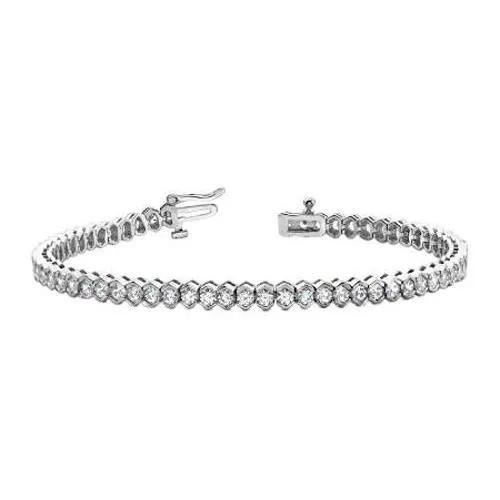 Bracelets GB Gorgeous White Round Cut Real Natural Earth Mined Diamond Tennis Bracelet White Gold 11 Carats Bracelets GB Gorgeous White Round Cut Real Natural Earth Mined Diamond Tennis Bracelet White Gold 11 Carats