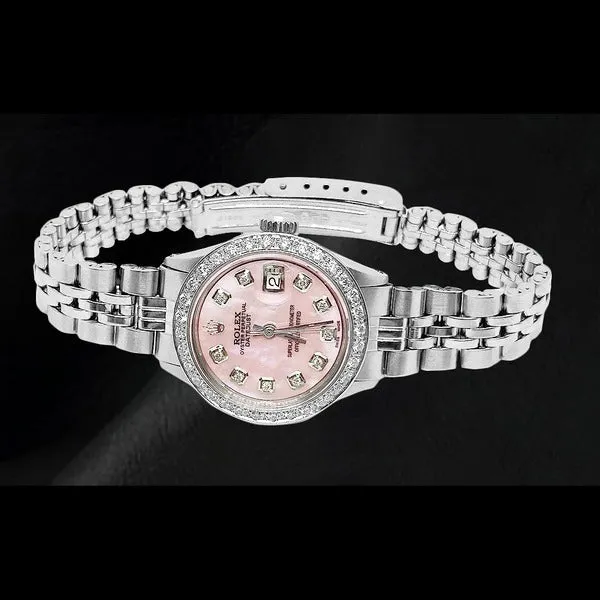 Bracelets GB Rolex Datejust Ss Jubilee Bracelet Pink Mop Diamond Dial Ladies Watch
