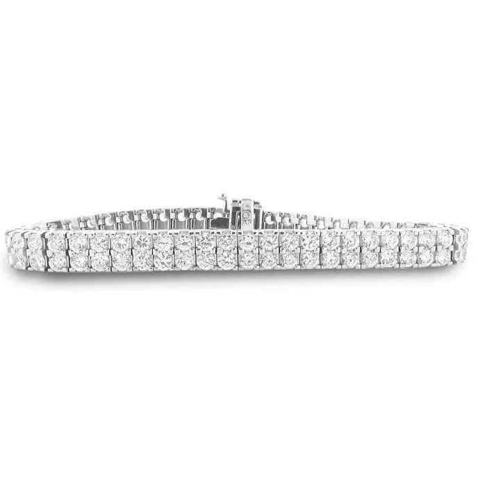 Bracelets GB Round Natural Earth Mined Diamond Tennis Bracelet White Gold Women Fine Jewelry 15 Ct Bracelets GB Round Natural Earth Mined Diamond Tennis Bracelet White Gold Women Fine Jewelry 15 Ct