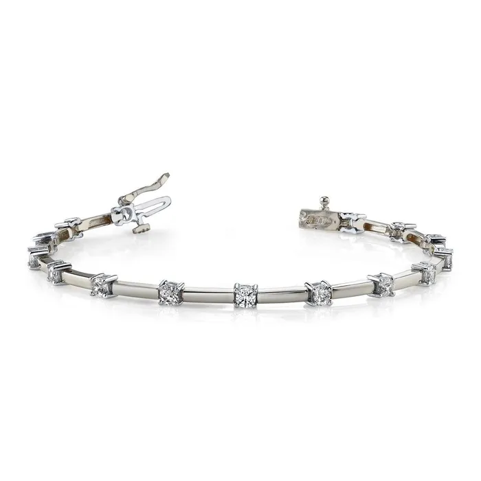 Bracelets GB Sparkling Round Cut Real Natural Earth Mined Diamond Tennis Bracelet 225 Carats Fine Jewelry Bracelets GB Sparkling Round Cut Real Natural Earth Mined Diamond Tennis Bracelet 225 Carats Fine Jewelry