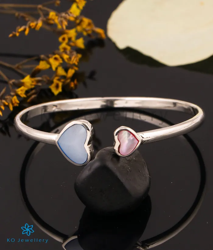 Bracelets Imported The Twin Hearts Silver Openable Bracelet