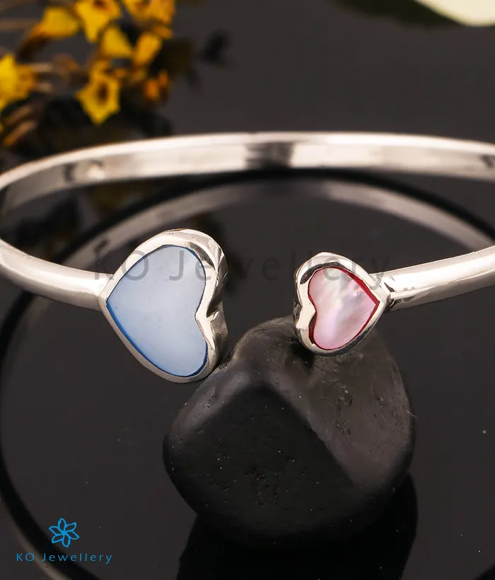 Bracelets Imported The Twin Hearts Silver Openable Bracelet