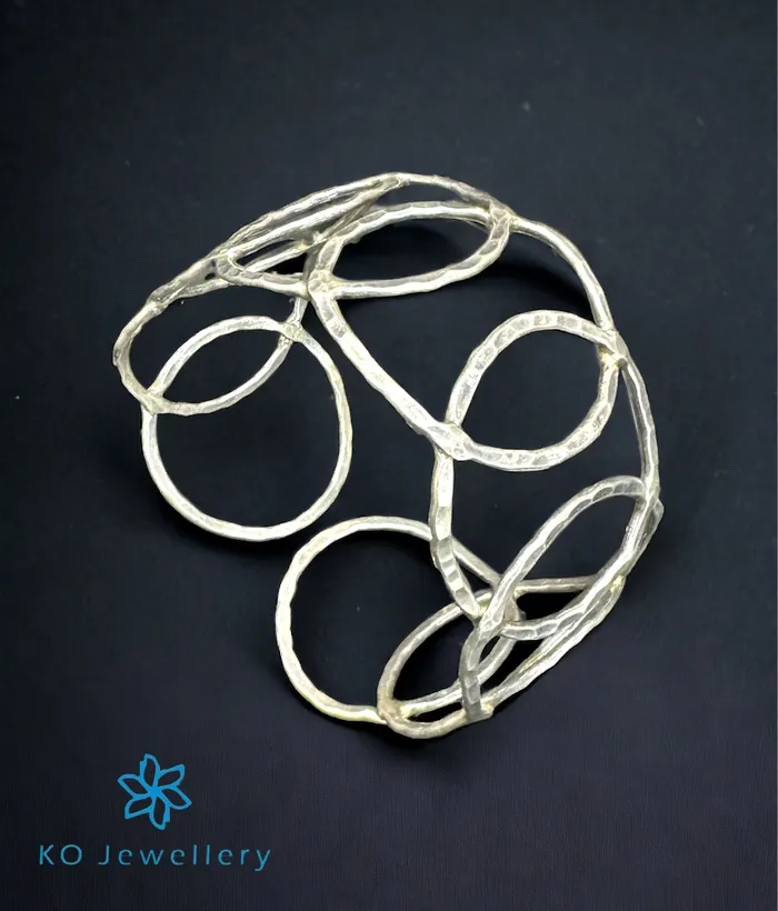 Bracelets Jaipur The Circled Silver Flexible Open Bracelet