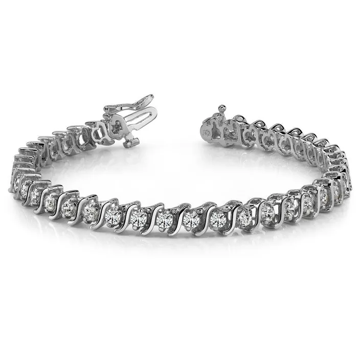 Bracelets Women Tennis Bracelet 760 Carats Round Cut Natural Earth Mined Diamonds White Gold 14K GB