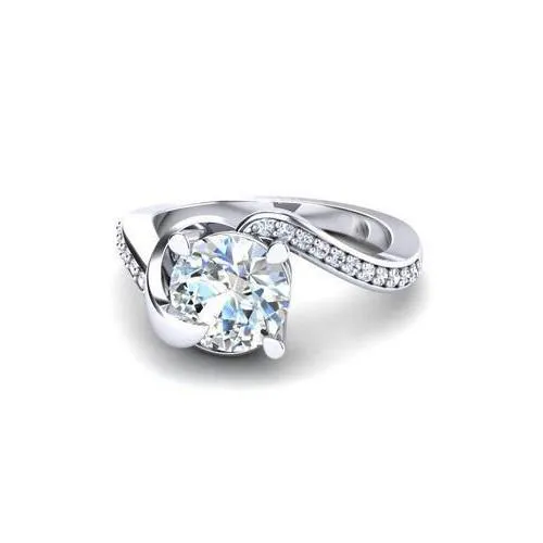 Brilliant Cut 240 Ct Natural Earth Mined Diamond Engagement Ring White Gold With Accents GB Rings Brilliant Cut 240 Ct Natural Earth Mined Diamond Engagement Ring White Gold With Accents GB Rings