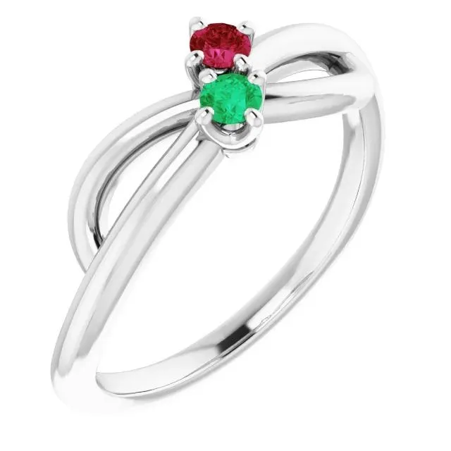 Burma Ruby 030 Carats Green Emerald Infinity Twist Gemstone Ring GB Rings Burma Ruby 030 Carats Green Emerald Infinity Twist Gemstone Ring GB Rings