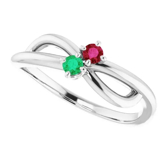 Burma Ruby 030 Carats Green Emerald Infinity Twist Gemstone Ring GB Rings Burma Ruby 030 Carats Green Emerald Infinity Twist Gemstone Ring GB Rings