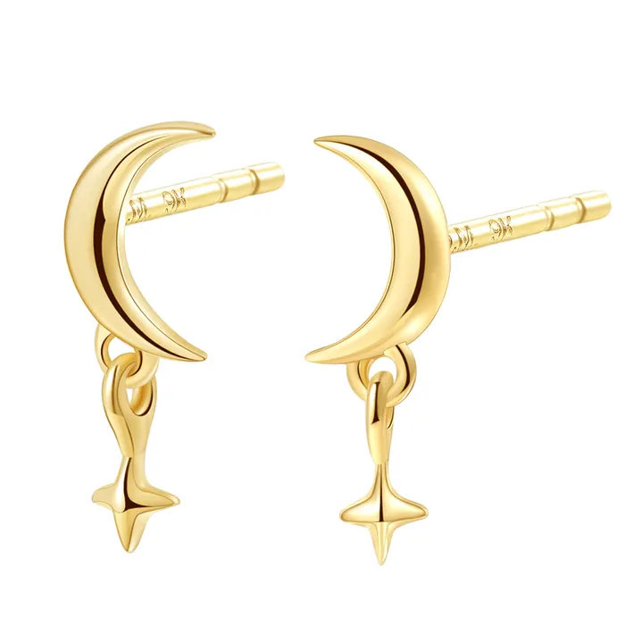 Celestial Stud Earrings 9K Gold Hey Happiness Earrings