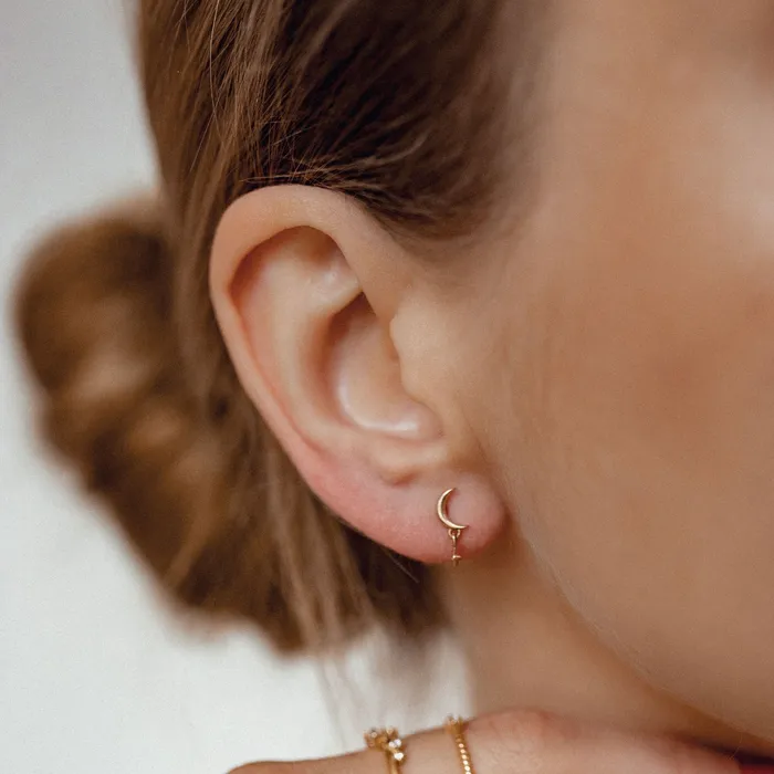 Celestial Stud Earrings 9K Gold Hey Happiness Earrings