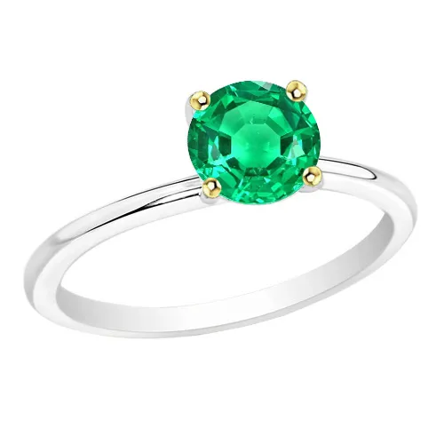 Dainty Casual Green Emerald Ring Solitaire Jewelry HarryChadEntcom Rings