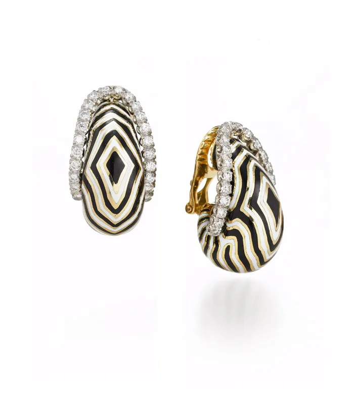 David Webb Vreeland Zebra Earrings Earrings