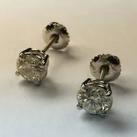 Earrings 180 Carats Round Natural Earth Mined Diamond Studs GB Earrings