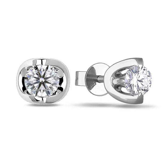 Earrings GB 1 Carat Sparkling Round Cut Real Natural Earth Mined Diamonds Studs Earrings 14K White Gold Earrings GB 1 Carat Sparkling Round Cut Real Natural Earth Mined Diamonds Studs Earrings 14K White Gold