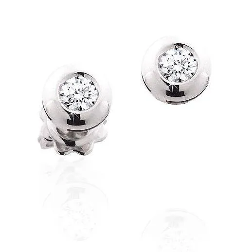 Earrings GB 2 Carats Bezel Set Round Cut Natural Earth Mined Diamonds Stud Earrings White Gold Earrings GB 2 Carats Bezel Set Round Cut Natural Earth Mined Diamonds Stud Earrings White Gold