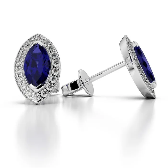 Earrings GB 350 Carats Prong Set Sri Lanka Sapphire Natural Earth Mined Diamonds Studs Earrings Earrings GB 350 Carats Prong Set Sri Lanka Sapphire Natural Earth Mined Diamonds Studs Earrings