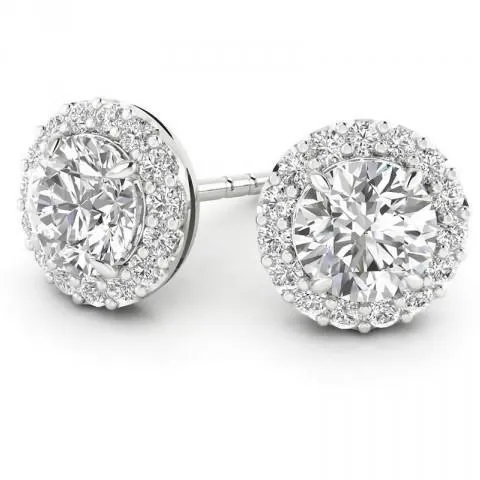 Earrings GB 460 Carats Sparkling Round Cut Natural Earth Mined Diamond Stud Halo Earrings White Gold Earrings GB 460 Carats Sparkling Round Cut Natural Earth Mined Diamond Stud Halo Earrings White Gold