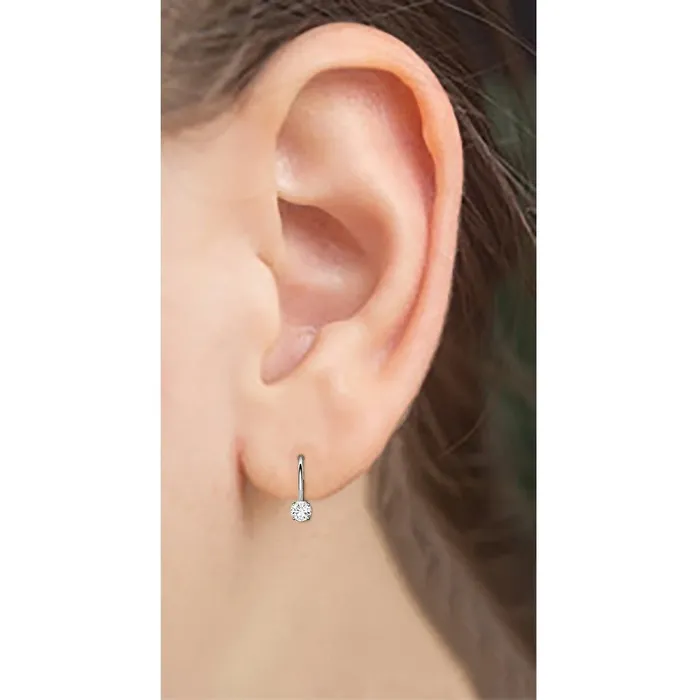 Earrings GB Beautiful Round Natural Earth Mined Diamond Lever Back Earring White Gold 14K 15 Carats Earrings GB Beautiful Round Natural Earth Mined Diamond Lever Back Earring White Gold 14K 15 Carats