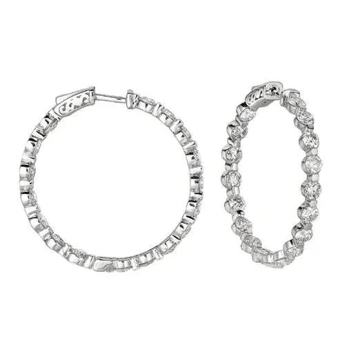 Earrings GB Cute 6ct Natural Earth Mined Diamond Hoop Earrings Earrings GB Cute 6ct Natural Earth Mined Diamond Hoop Earrings
