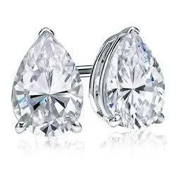 Earrings GB Pear Cut Solitaire Genuine Natural Earth Mined Diamond Stud 3 Carats Women Earring White Gold 14K Earrings GB Pear Cut Solitaire Genuine Natural Earth Mined Diamond Stud 3 Carats Women Earring White Gold 14K