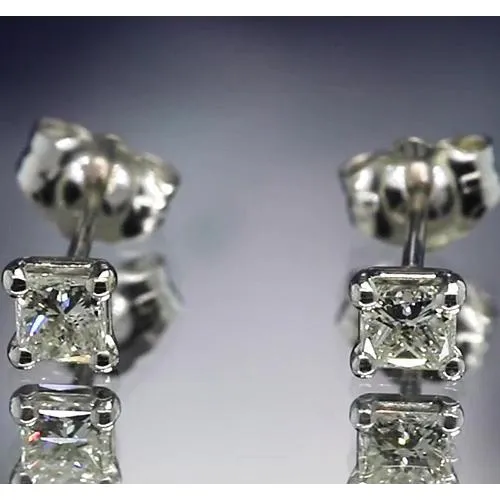 Earrings GB Princess Natural Earth Mined Diamond Stud 120 Carats Earring Four Prong Set White Gold
