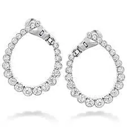 Earrings GB White Gold 14K 2 Carats Round Cut Hoop Natural Earth Mined Diamond Earrings Earrings GB White Gold 14K 2 Carats Round Cut Hoop Natural Earth Mined Diamond Earrings