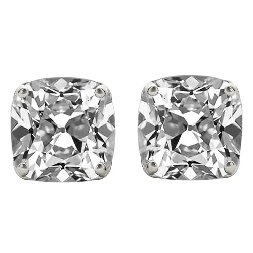 Earrings HarryChadEntcom Big Mined Diamond Cushion Old Cut Studs Gold Earrings 11 Ct Earrings HarryChadEntcom Big Mined Diamond Cushion Old Cut Studs Gold Earrings 11 Ct