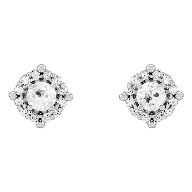 Earrings HarryChadEntcom Flower Style Halo Studs 4 Ct Old Mine Cut Natural Diamond Earrings Earrings HarryChadEntcom Flower Style Halo Studs 4 Ct Old Mine Cut Natural Diamond Earrings