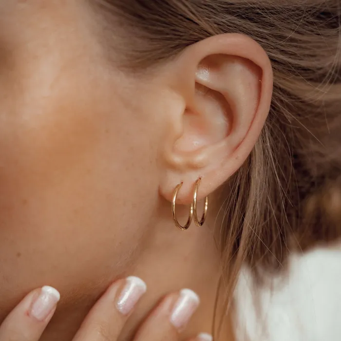 Earrings Hey Happiness Slim Hoop Earrings Sterling Silver Gold Earrings Hey Happiness Slim Hoop Earrings Sterling Silver Gold