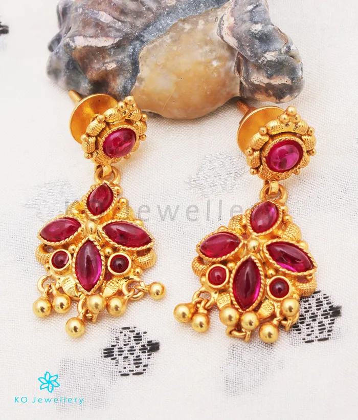 Earrings The Ahana Silver Kempu Earrings Silversmith