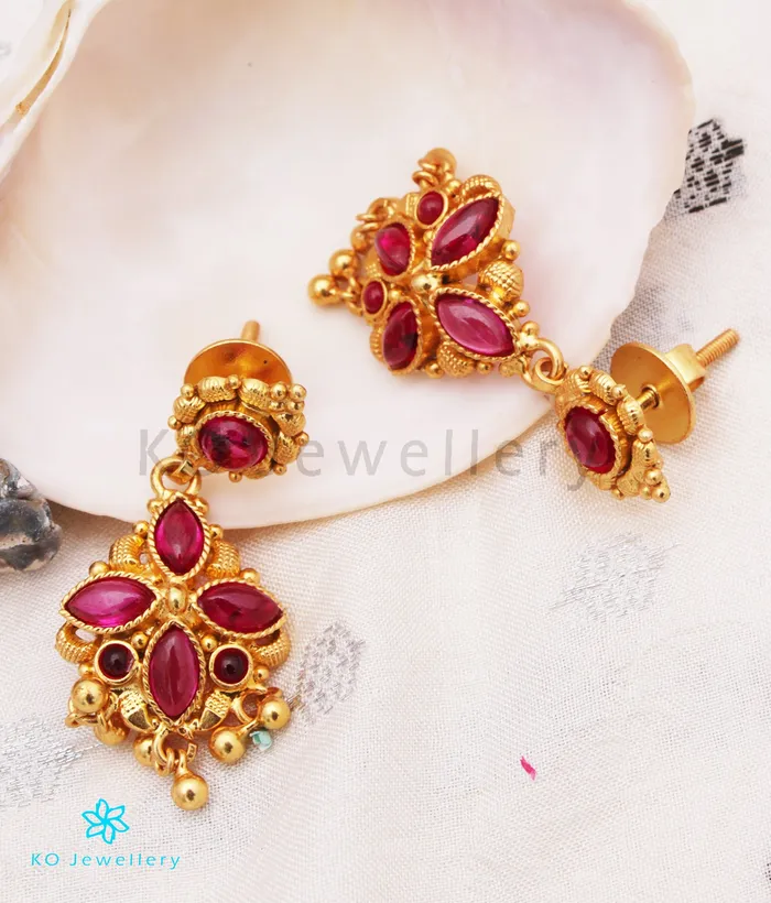 Earrings The Ahana Silver Kempu Earrings Silversmith