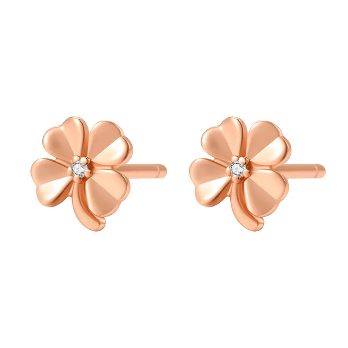 Four Leaf Clover Stud Earrings Sterling Silver Hey Happiness Earrings Four Leaf Clover Stud Earrings Sterling Silver Hey Happiness Earrings