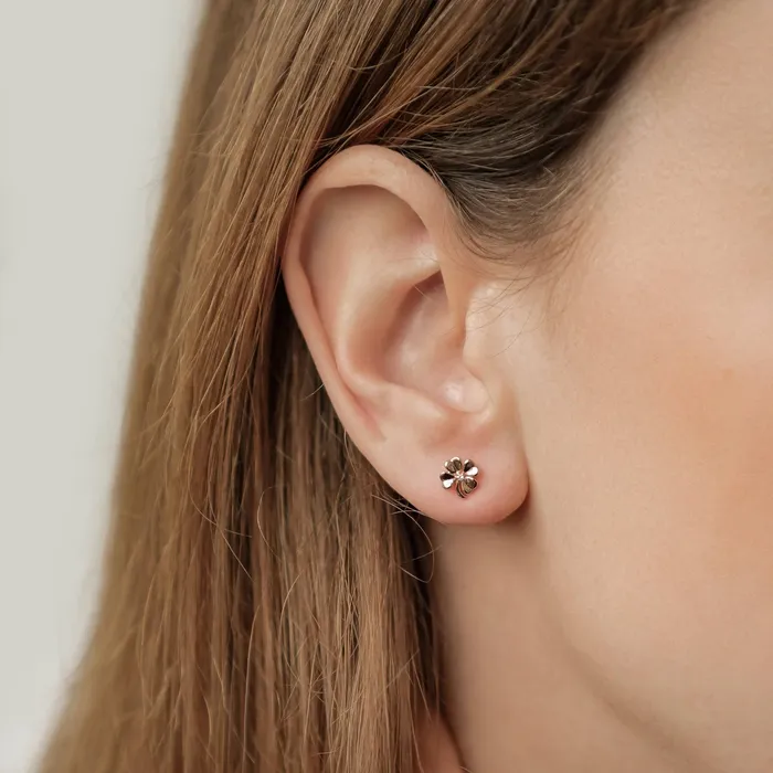 Four Leaf Clover Stud Earrings Sterling Silver Hey Happiness Earrings Four Leaf Clover Stud Earrings Sterling Silver Hey Happiness Earrings
