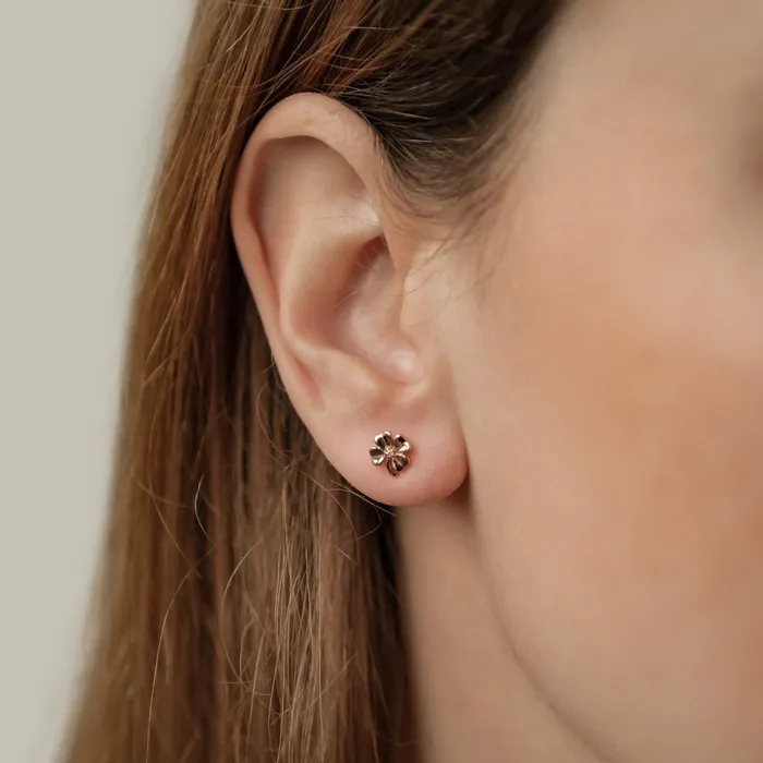 Four Leaf Clover Stud Earrings Sterling Silver Hey Happiness Earrings Four Leaf Clover Stud Earrings Sterling Silver Hey Happiness Earrings