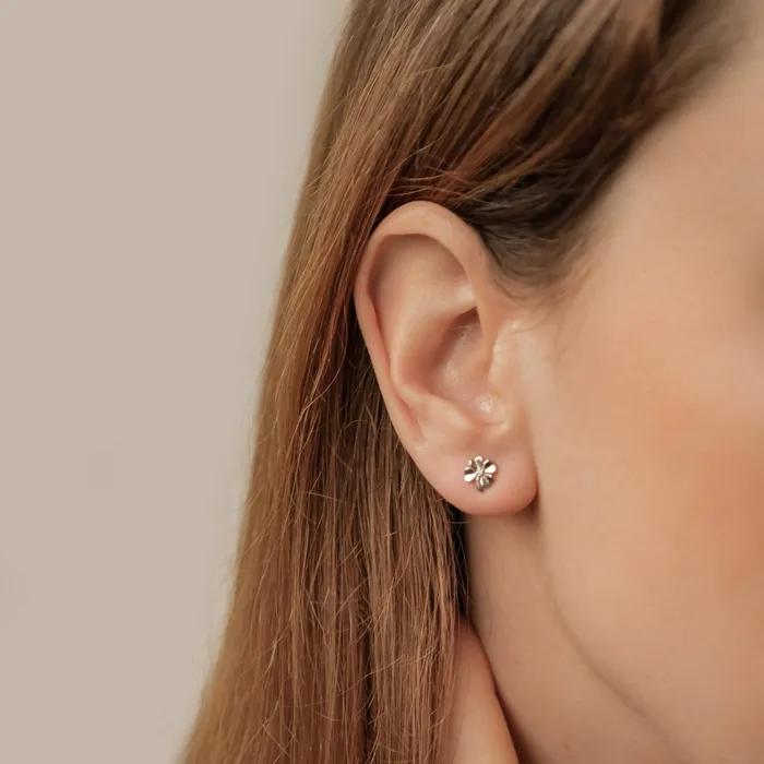 Four Leaf Clover Stud Earrings Sterling Silver Hey Happiness Earrings Four Leaf Clover Stud Earrings Sterling Silver Hey Happiness Earrings
