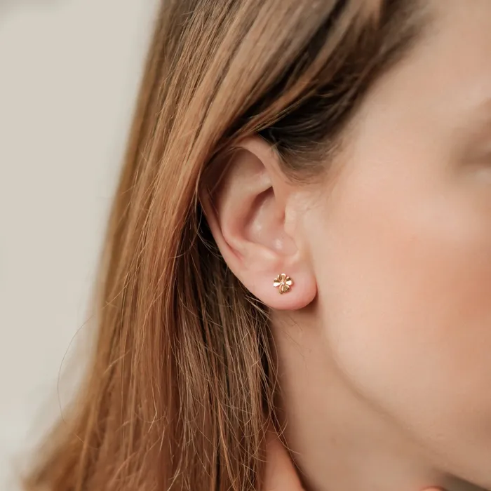 Four Leaf Clover Stud Earrings Sterling Silver Hey Happiness Earrings Four Leaf Clover Stud Earrings Sterling Silver Hey Happiness Earrings