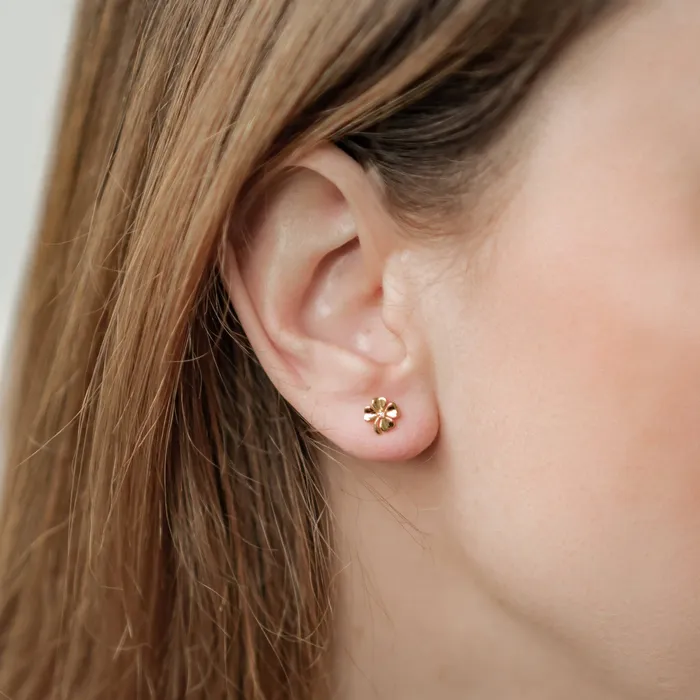 Four Leaf Clover Stud Earrings Sterling Silver Hey Happiness Earrings Four Leaf Clover Stud Earrings Sterling Silver Hey Happiness Earrings