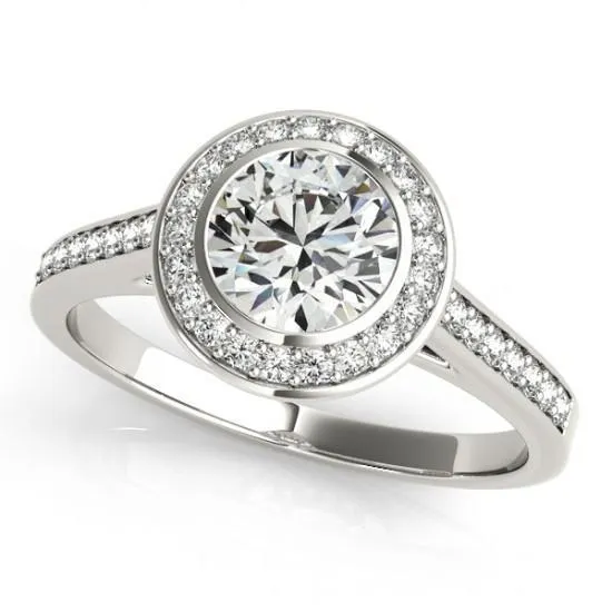 GB 150 Carat Round Natural Earth Mined Diamond Halo Ring White Gold 14K Rings GB 150 Carat Round Natural Earth Mined Diamond Halo Ring White Gold 14K Rings
