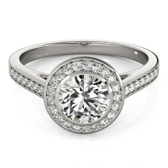 GB 150 Carat Round Natural Earth Mined Diamond Halo Ring White Gold 14K Rings GB 150 Carat Round Natural Earth Mined Diamond Halo Ring White Gold 14K Rings