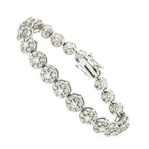 GB Bracelets 14K White Gold Lady Bracelet Solid Gold Jewelry 8 Carats Earth Mined GB Bracelets 14K White Gold Lady Bracelet Solid Gold Jewelry 8 Carats Earth Mined