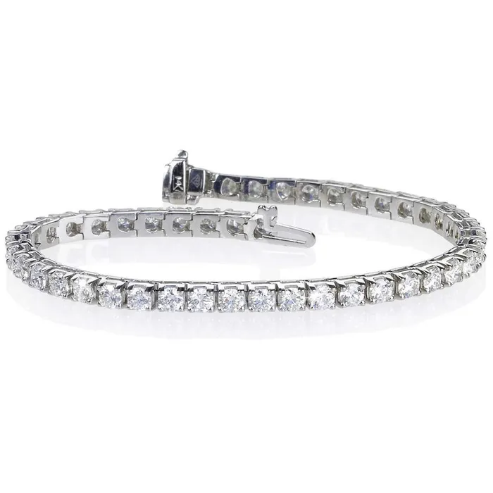GB Bracelets 9 Ct Round Brilliant Cut Natural Earth Mined Diamond Tennis Bracelet Solid White Gold 14K GB Bracelets 9 Ct Round Brilliant Cut Natural Earth Mined Diamond Tennis Bracelet Solid White Gold 14K