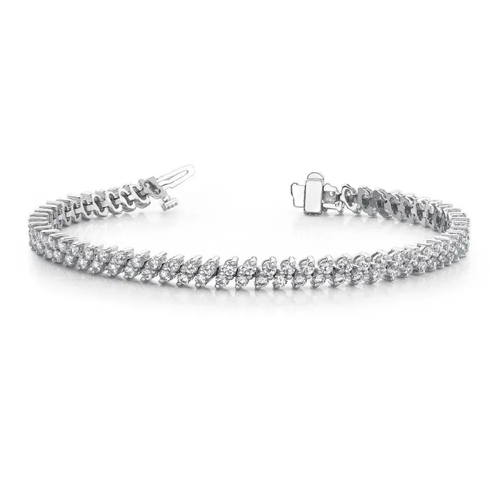 GB Bracelets Brilliant Natural Earth Mined Diamonds Italic 672 Ct Round Cut Bracelet White Gold 14K GB Bracelets Brilliant Natural Earth Mined Diamonds Italic 672 Ct Round Cut Bracelet White Gold 14K