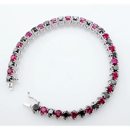 GB Bracelets Ruby Black Natural Earth Mined Diamond Tennis Bracelet Prong Set 1170 Carats GB Bracelets Ruby Black Natural Earth Mined Diamond Tennis Bracelet Prong Set 1170 Carats