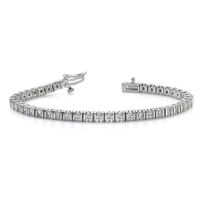 GB Bracelets Women 675 Ct Round Cut Natural Earth Mined Diamond Double Link Tennis Bracelet White Gold GB Bracelets Women 675 Ct Round Cut Natural Earth Mined Diamond Double Link Tennis Bracelet White Gold